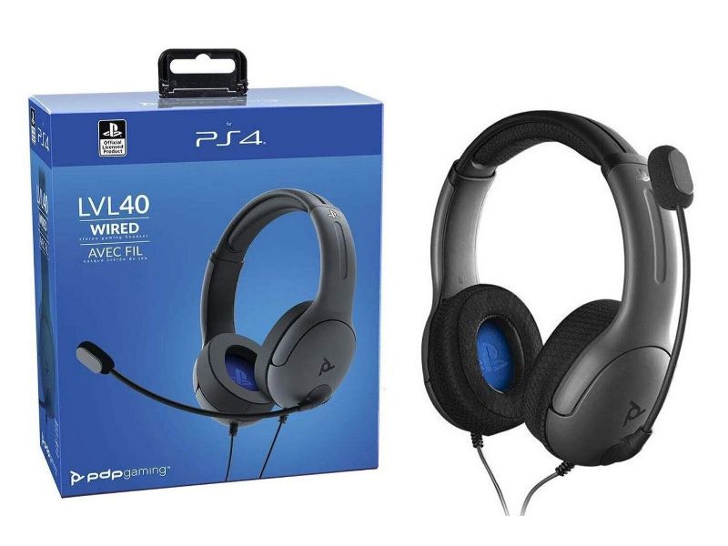 Pdp - Wired Gaming Headset for Playstation Grey Lvl40