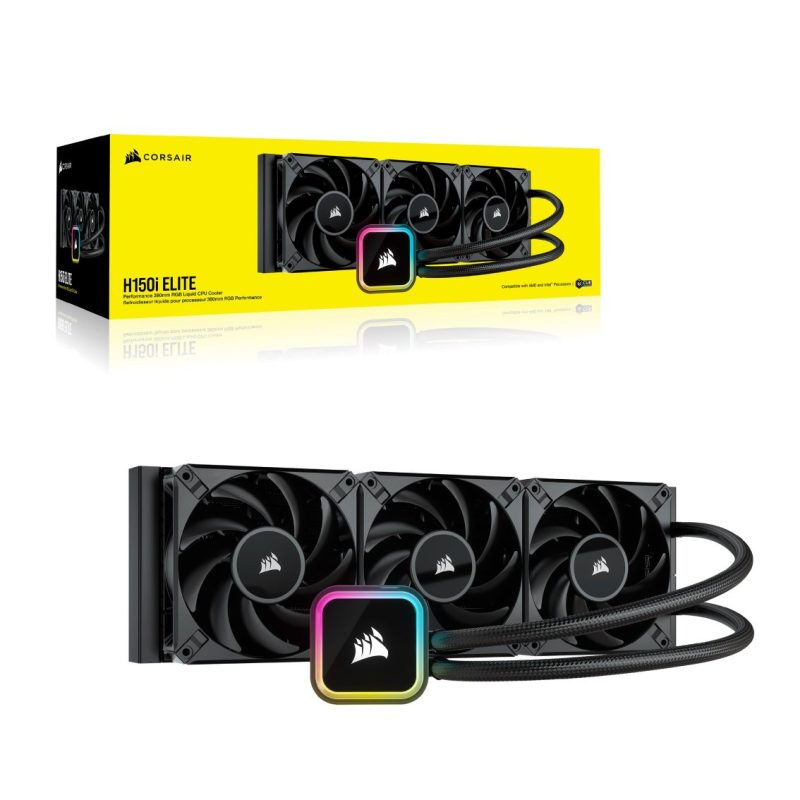 Corsair Cpu Cooler Icue H150i Elite Rgb 360mm Liquid - Black