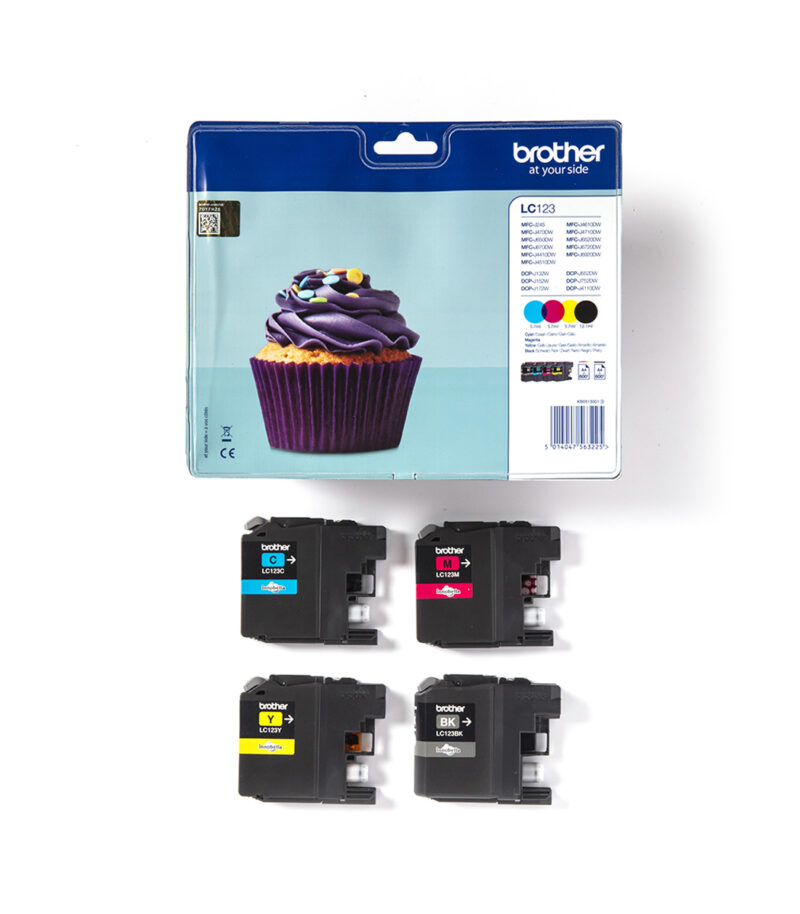 Ink Brother LC-123VALBP Value Pack  Black, Cyan, Magenta, Yellow  - 2,4k