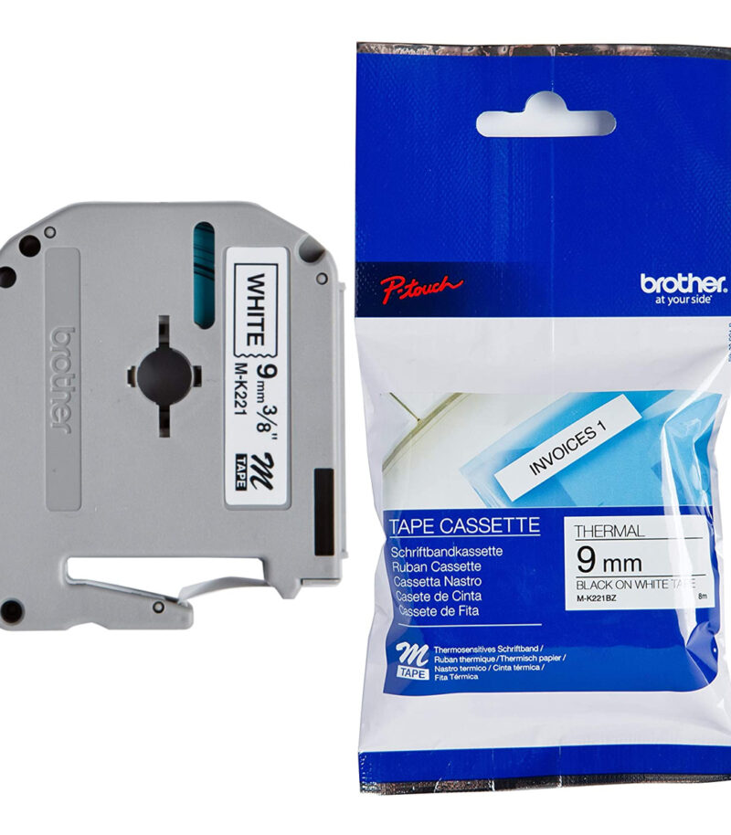 Labelling Tape Cassette Brother MK-221BZ 9mm Black On White Tape