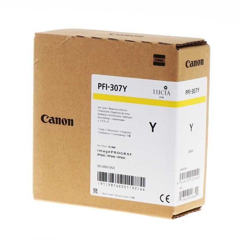 Ink Tank Dye Canon PFI-307Y  Yellow 9814B001 300ml