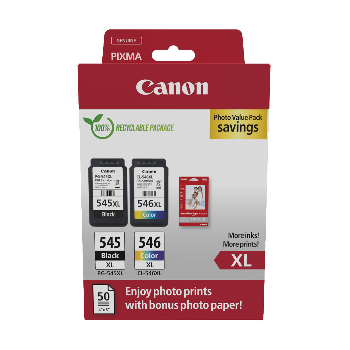Canon PG-545XL, CL-546XL High Capacity Black, Tricolour Ink Canon PG-545XL, CL-546XL High Capacity Black, Tricolour Ink