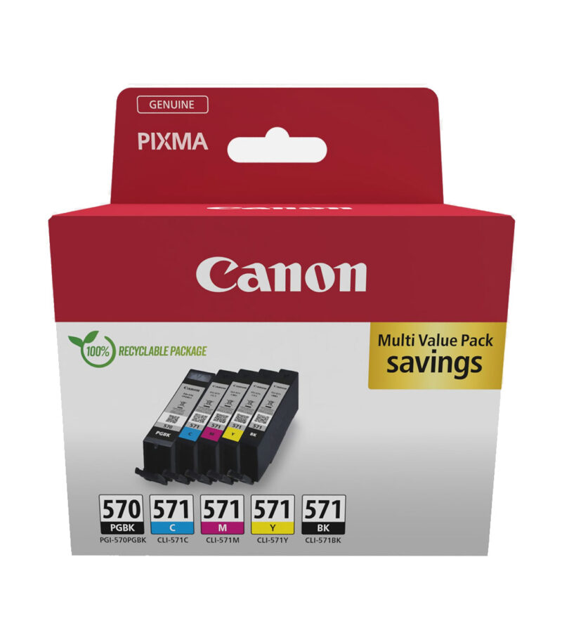 Canon Μελάνι Inkjet PGI-570, CLI-571 Ink 5 Colours (0372C006)