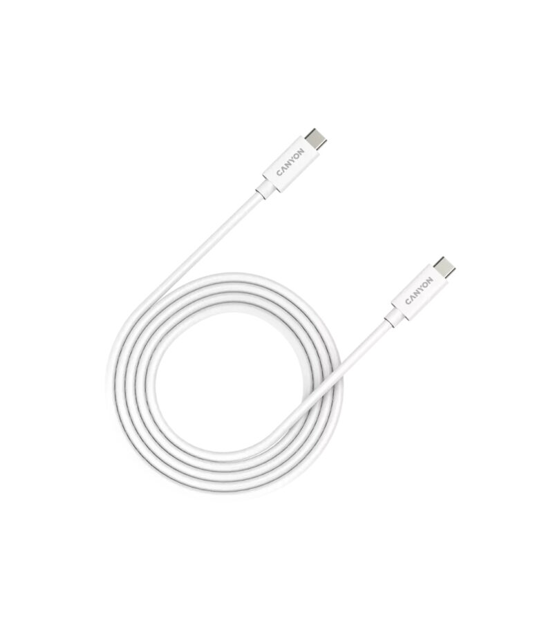 Canyon USB4 Type-C to Type-C Cable Assembly 20G 2m 5A 240W, White - CNS-USBC42W