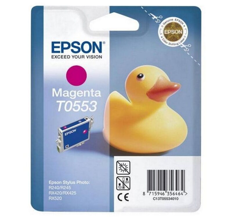 Ink Epson T0553 C13T05534020 Intellidge Magenta - 8ml - 290Pgs with security tags