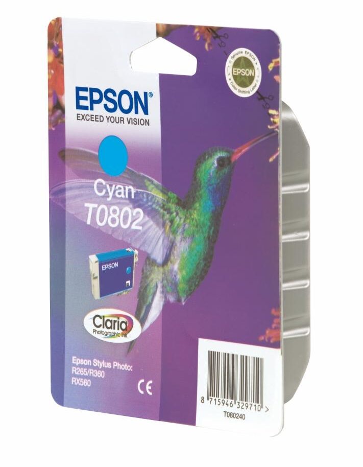 Ink Epson T0802 C13T08024020 Cyan Crtr - 900Pgs