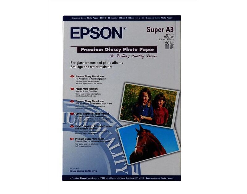 Premium Photo Paper Epson Gloss A3 255g 20Shts