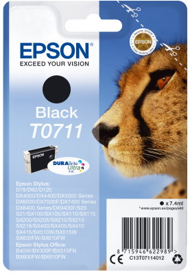 Ink Epson T0711 C13T07114020 Ultra Black - 7,4ml - 245Pgs