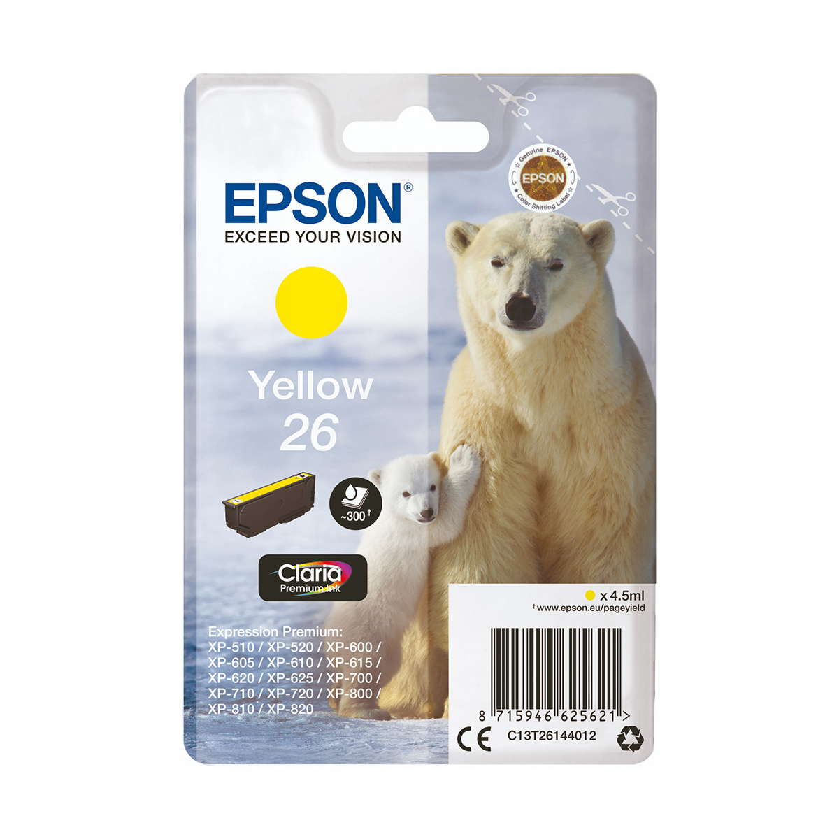 Ink Epson T261440 Yellow with pigment ink