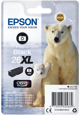 Ink Epson T263140 XL Photo Black with pigment ink