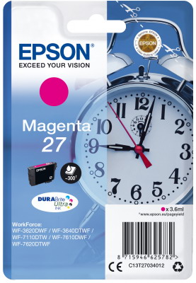 Ink Epson 27 C13T27034010 Magenta Crtr -300Pgs - 3.6ml