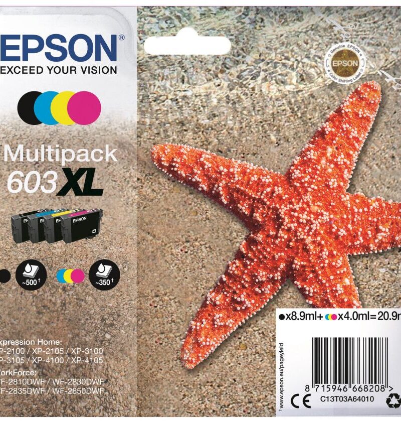 Ink Epson T03A640 C13T03A640 Multi Pack XL Black 8.9ml CMY 4.0mlx3