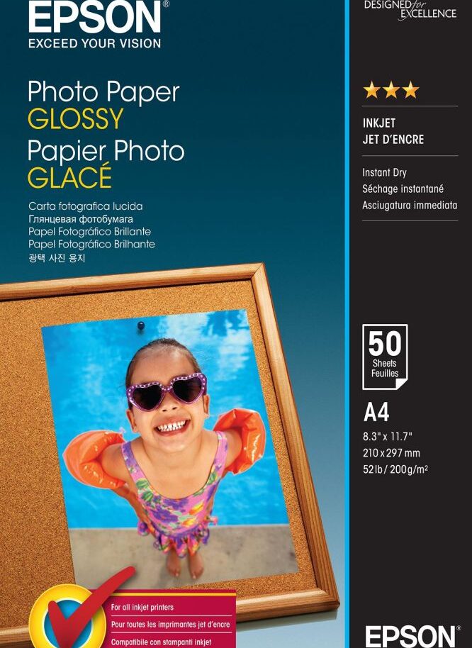 Glossy Photo Paper Epson A4 50Shts 200g