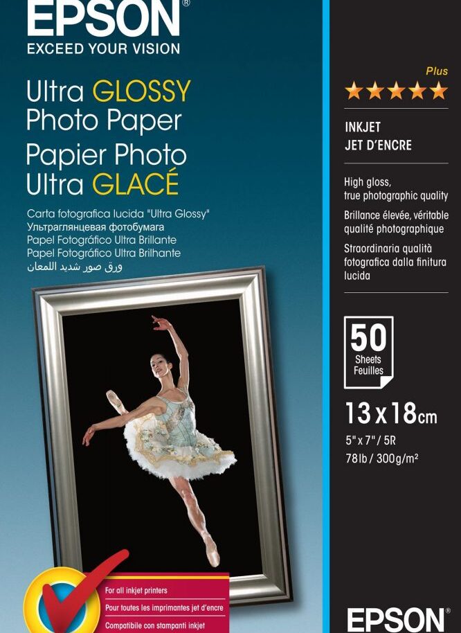 Ultra Glossy Photo Paper Epson 13x18 50Shts 300g