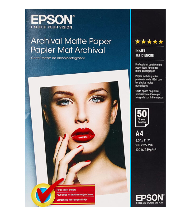 Arhcival Inkjet Epson Photo Paper Matte  A4 50Shts 192g