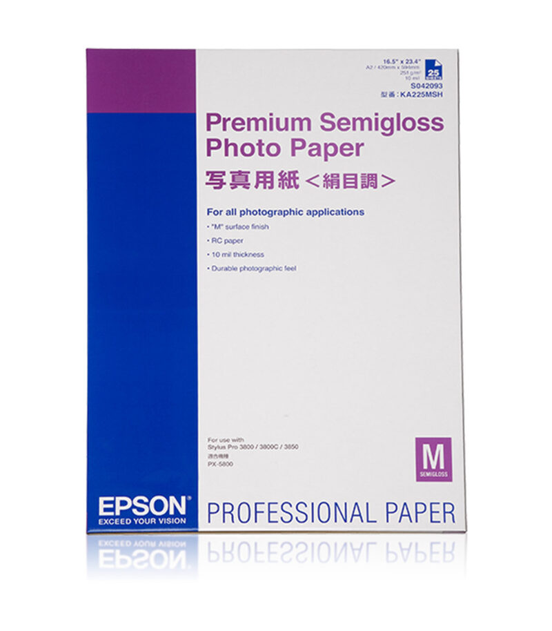 Epson Premium Semigloss Photo Paper Glossy A2 25Shts 250g