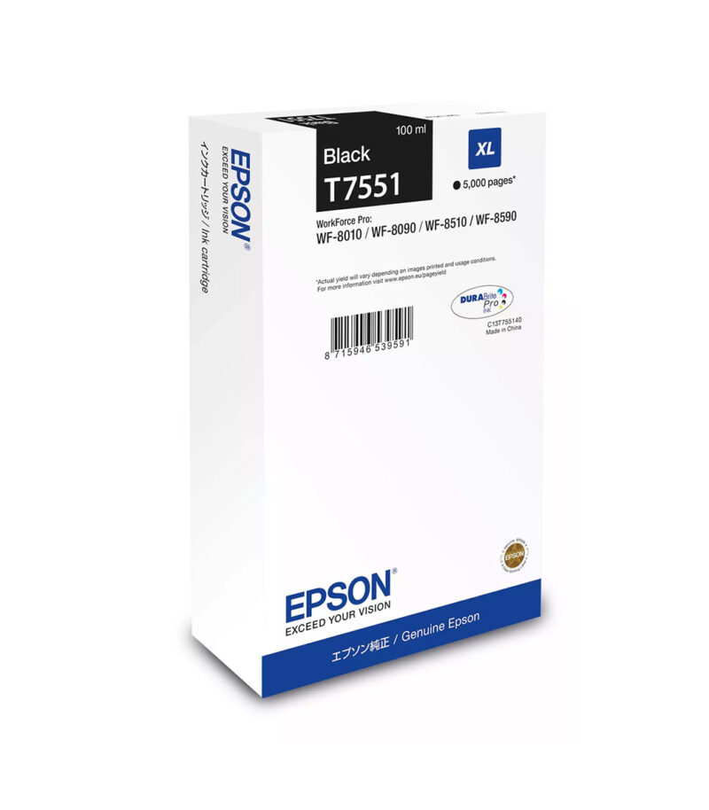 Ink Epson DURABrite C13T75514N Black Size XL 100ml 5K Pgs