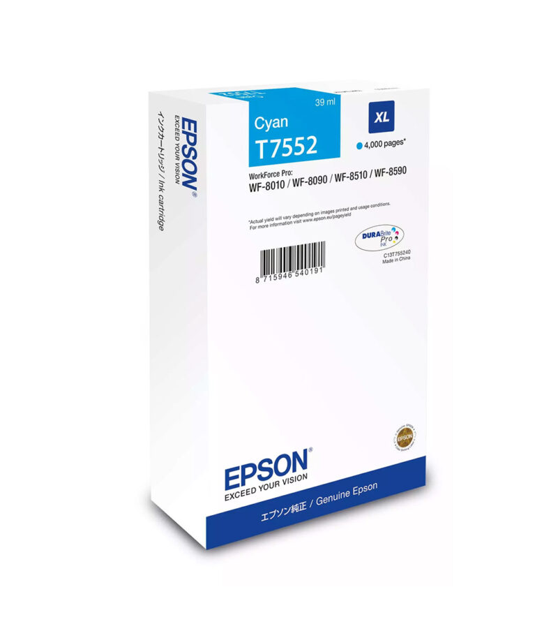 Ink Epson DURABrite C13T75524N Cyan Size XL 39ml 4K Pgs