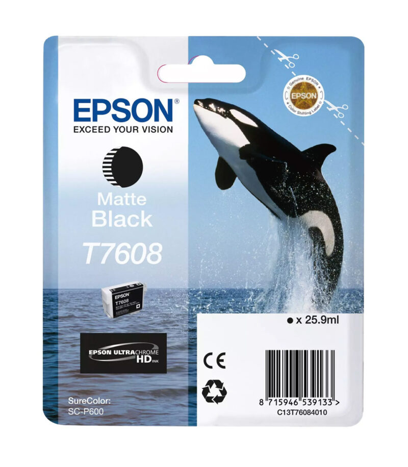 Ink Epson T7608 C13T76084N10 Ultrachrome HD Matte Black - 26ml