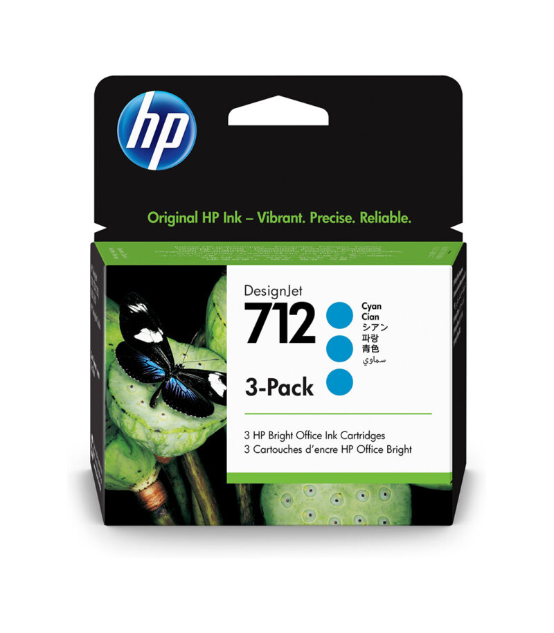 HP 712 3-Pack 29-ml Cyan DesignJet Ink Cartridge