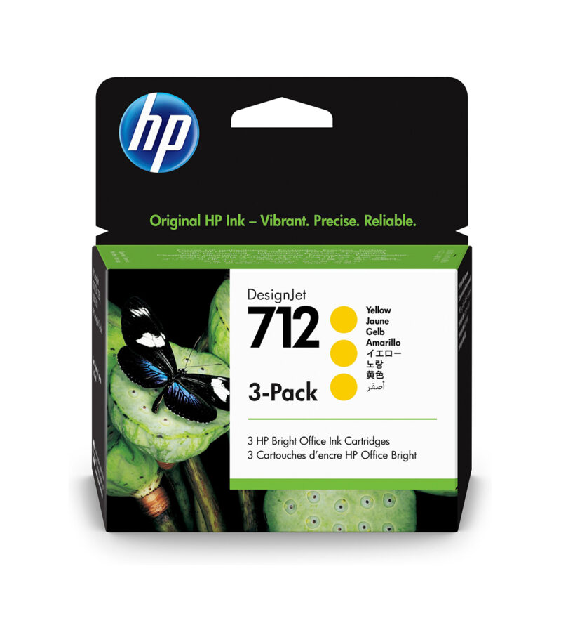 HP 712 3-Pack 29-ml Yellow DesignJet Ink Cartridge