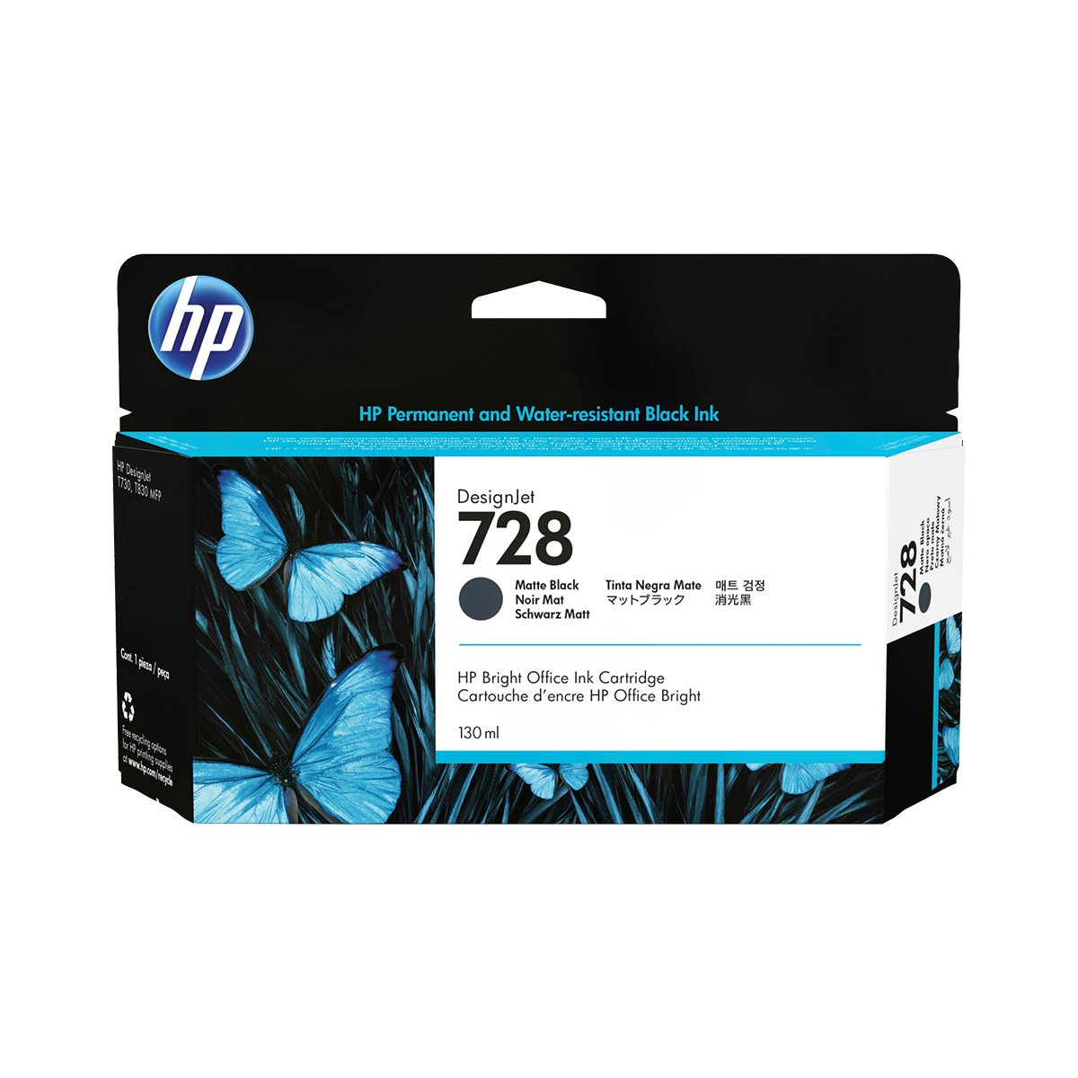 HP 728 130-ml Matte Black DesignJet Ink Cartridge