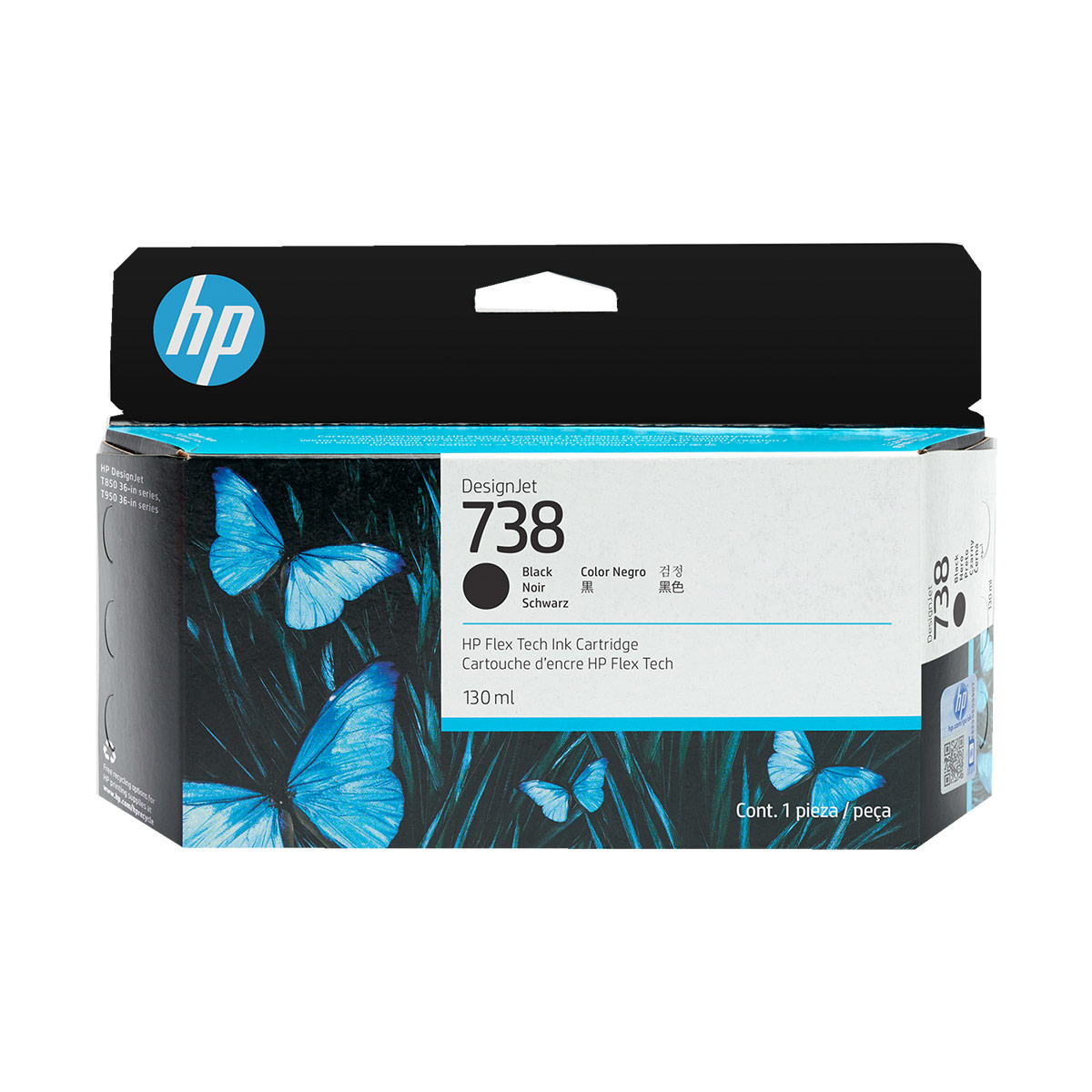 HP 738 130-ml Black DesignJet Ink Cartridge