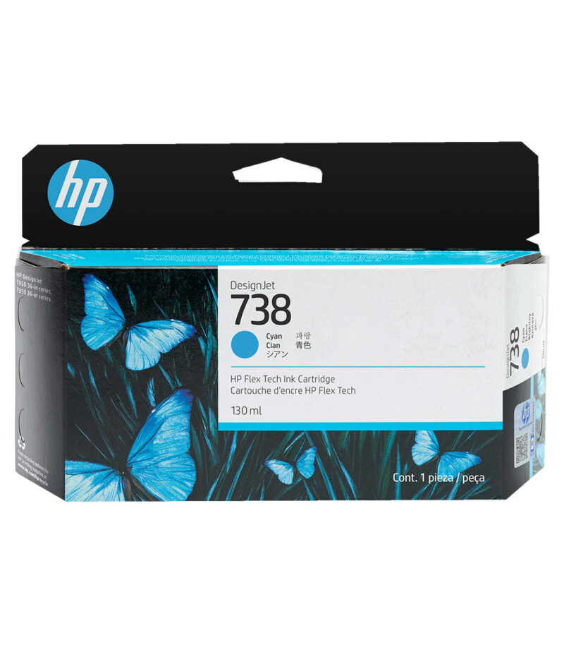 HP 738 130-ml Cyan DesignJet Ink Cartridge