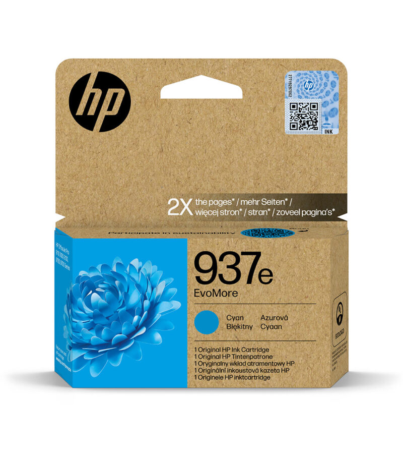 HP 937e EvoMore Cyan Original Ink Cartridge