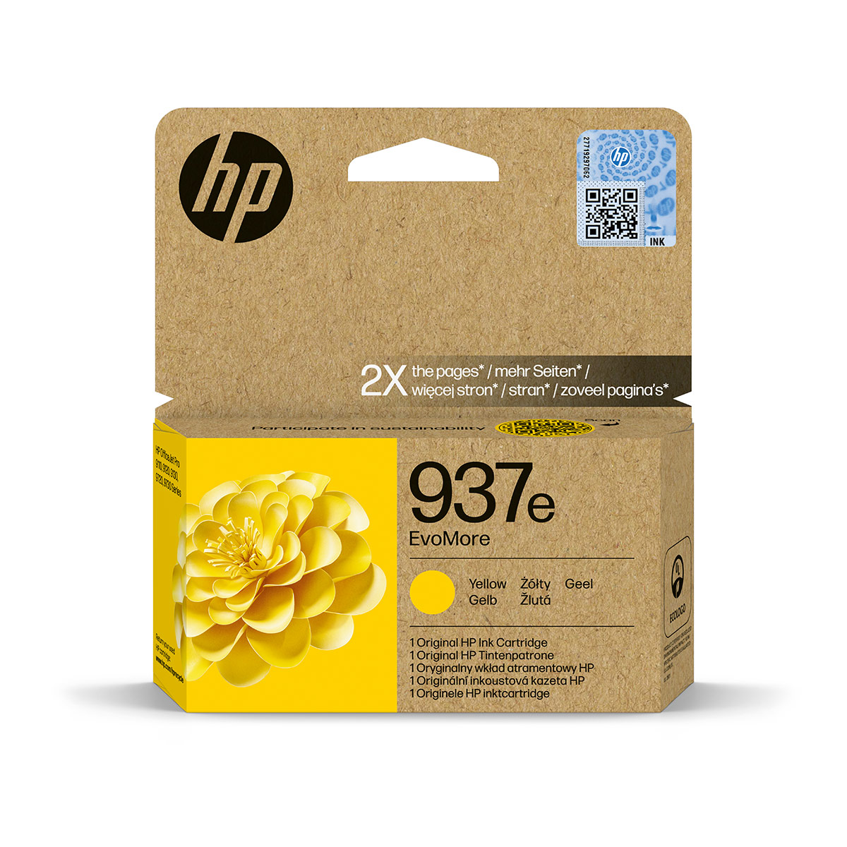 HP 937e EvoMore Yellow Original Ink Cartridge