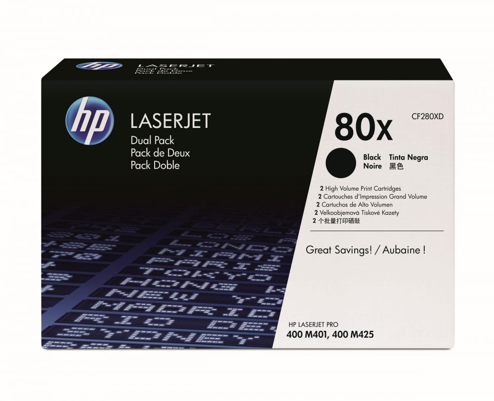 Toner Laser HP 80XD LJ Pro 400 Black Dual Pack