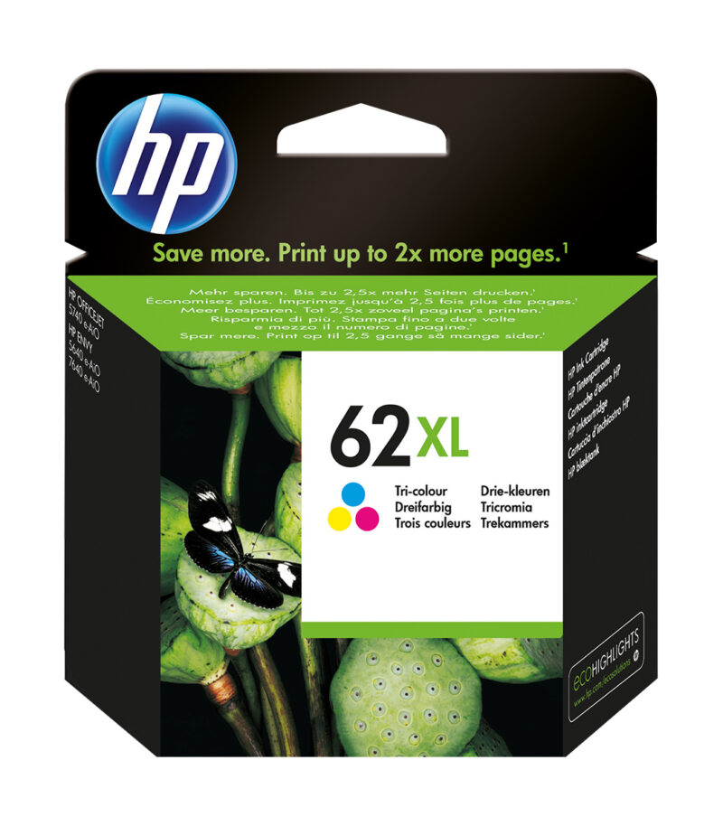 HP 62XL High Yield Tri-color Original Ink Cartridge