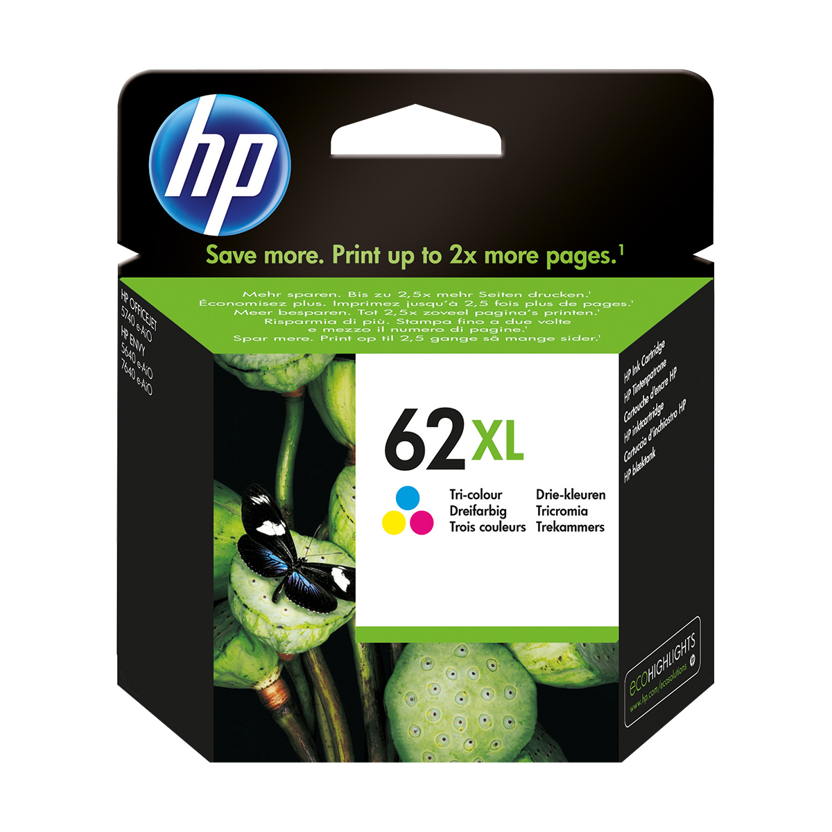 HP 62XL High Yield Tri-color Original Ink Cartridge