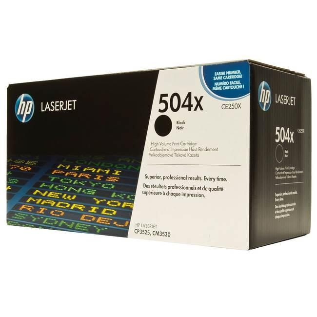 Toner Laser HP LJ Color CP3525 Hi Capacity Black with ColorSphere 10.5K Pgs