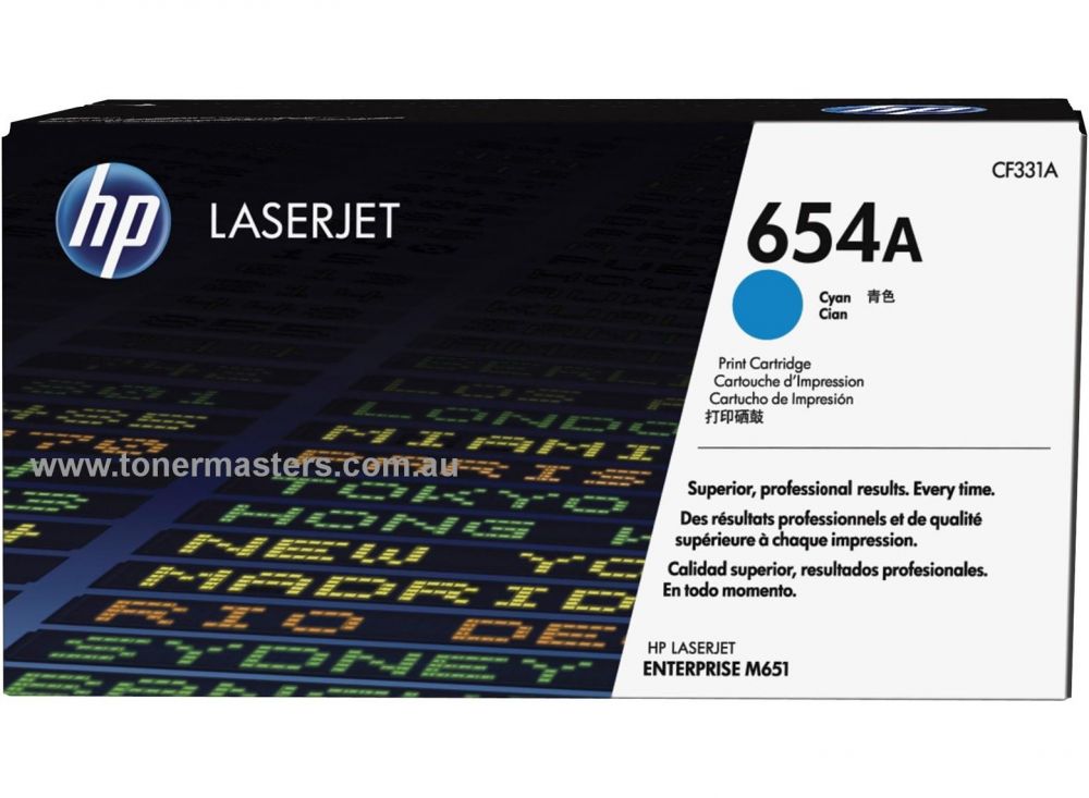 HP 654A Cyan Original LaserJet Toner Cartridge 15K Pgs