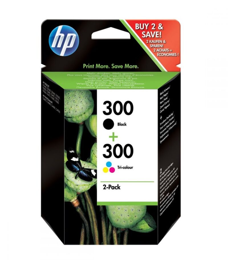 HP 300 2-pack Black-Tri-color Original Ink Cartridges