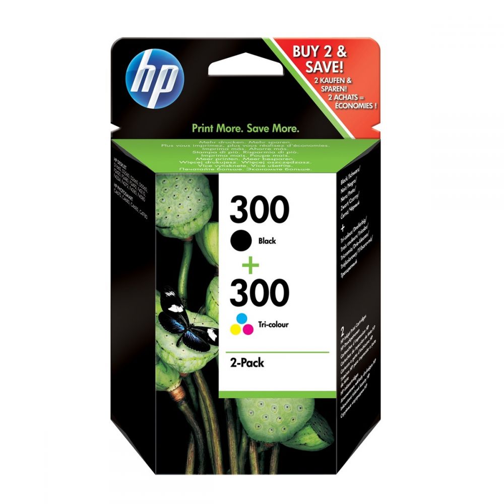 HP 300 2-pack Black-Tri-color Original Ink Cartridges HP 300 2-pack Black-Tri-color Original Ink Cartridges