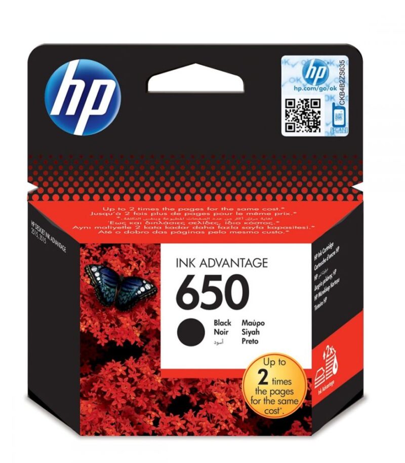 Ink HP No 650 Black Ink Crtr