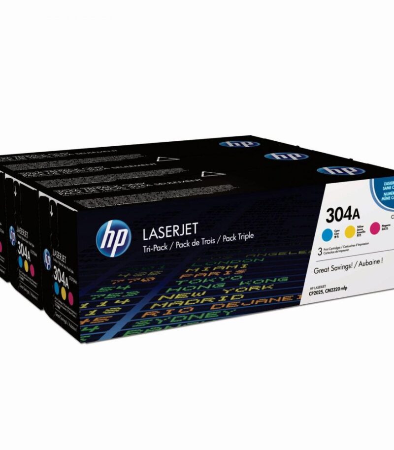 Toner Laser HP LJ Pro Color CP2025 304A CYM Tri-Pack