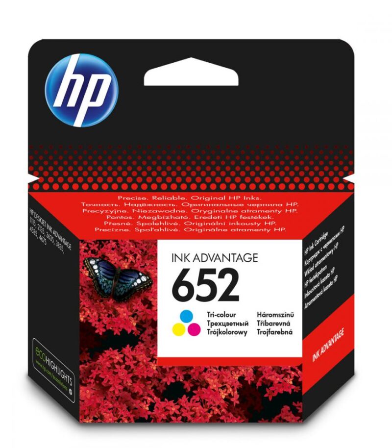 Ink HP No 652 Tri-Color Ink Crtr 200pgs