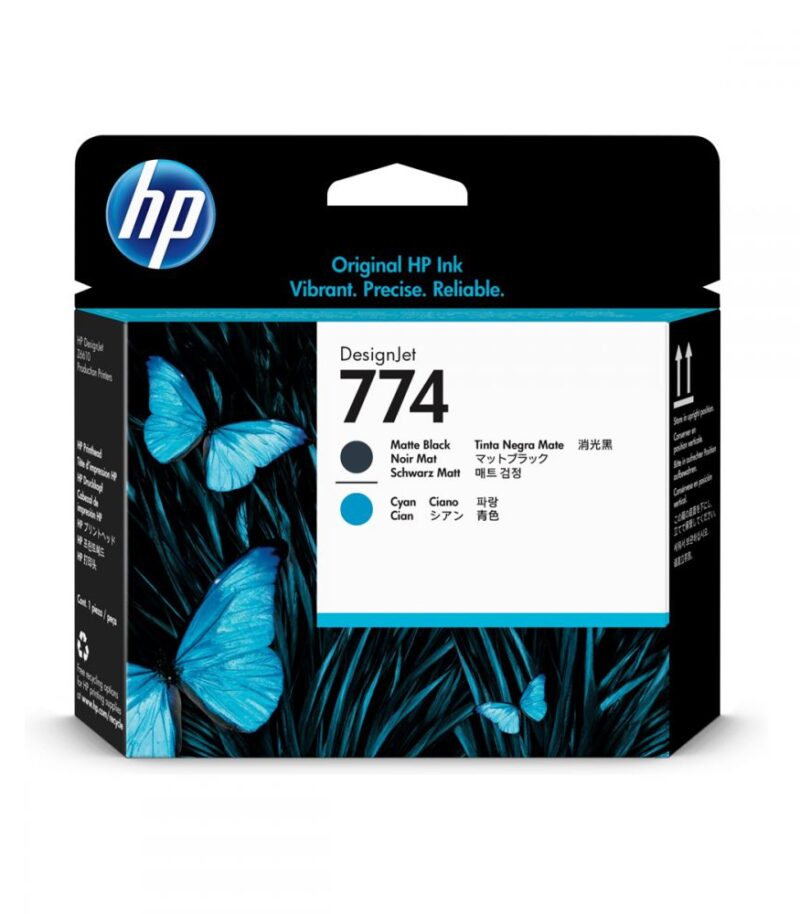 HP 774 Matte Black-Cyan Printhead