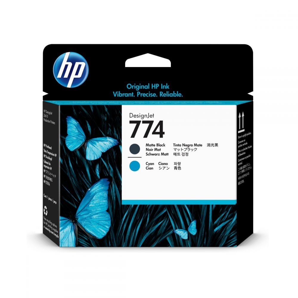 HP 774 Matte Black-Cyan Printhead