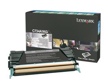 Toner Laser Lexmark C734A1K Black Standard 8K Pgs