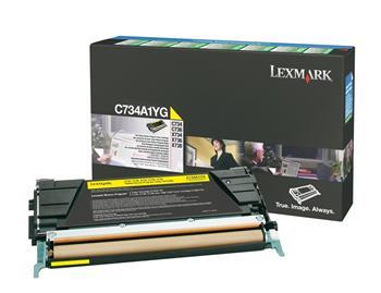Toner Laser Lexmark C734A1Y Yellow Standard 6K Pgs