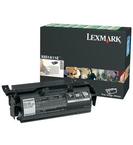 Toner Laser Lexmark X651A11E Black 7K Pgs