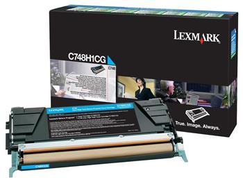 Toner Laser Lexmark C748H1C Cyan High Corporate - 10K Pgs