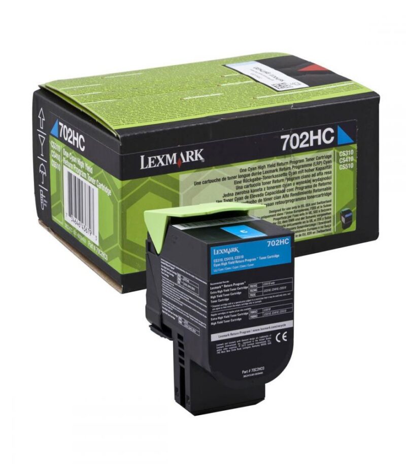 Toner Laser Lexmark 70C2HC0 High Yield Cyan -3k Pgs