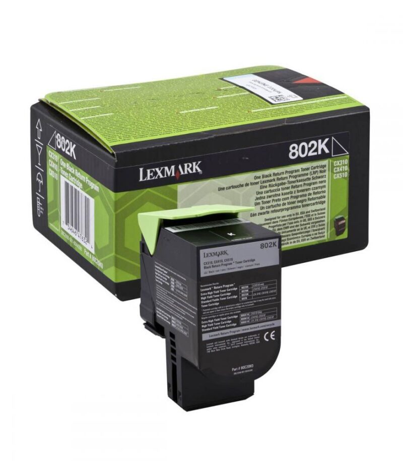 Toner Laser Lexmark 80C20K0 Low Black -1k Pgs