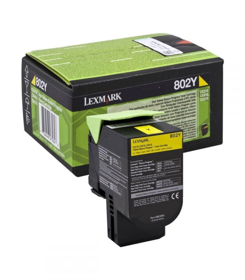 Toner Laser Lexmark 80C20Y0 Low Yellow -1k Pgs