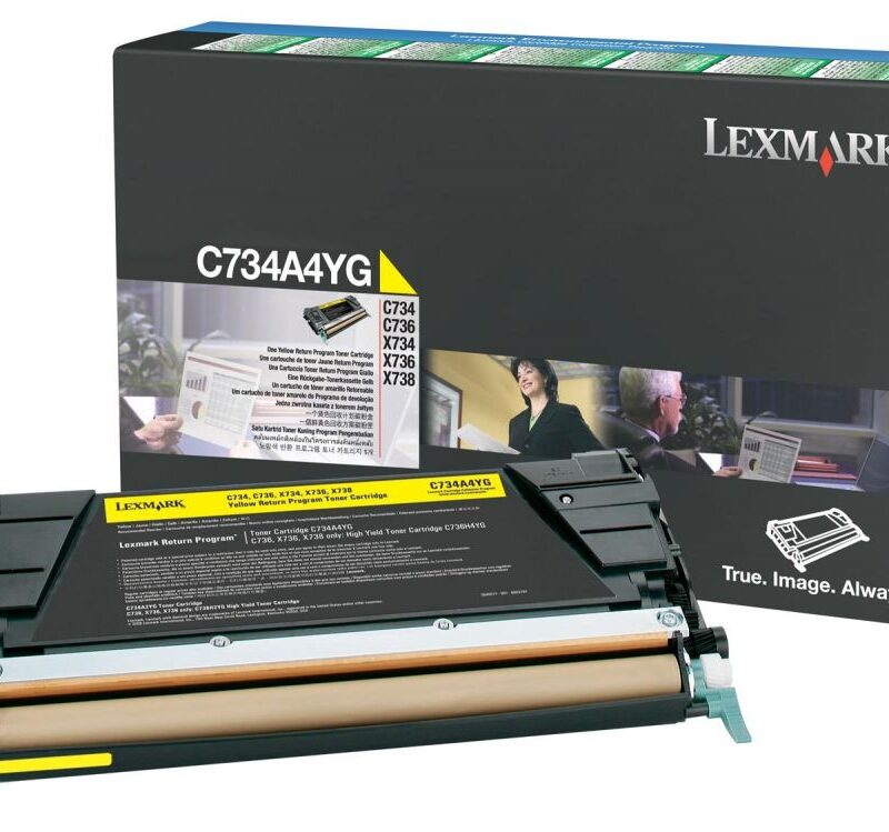 Toner Laser Lexmark C734A6Y Yellow Standard 6K Pgs